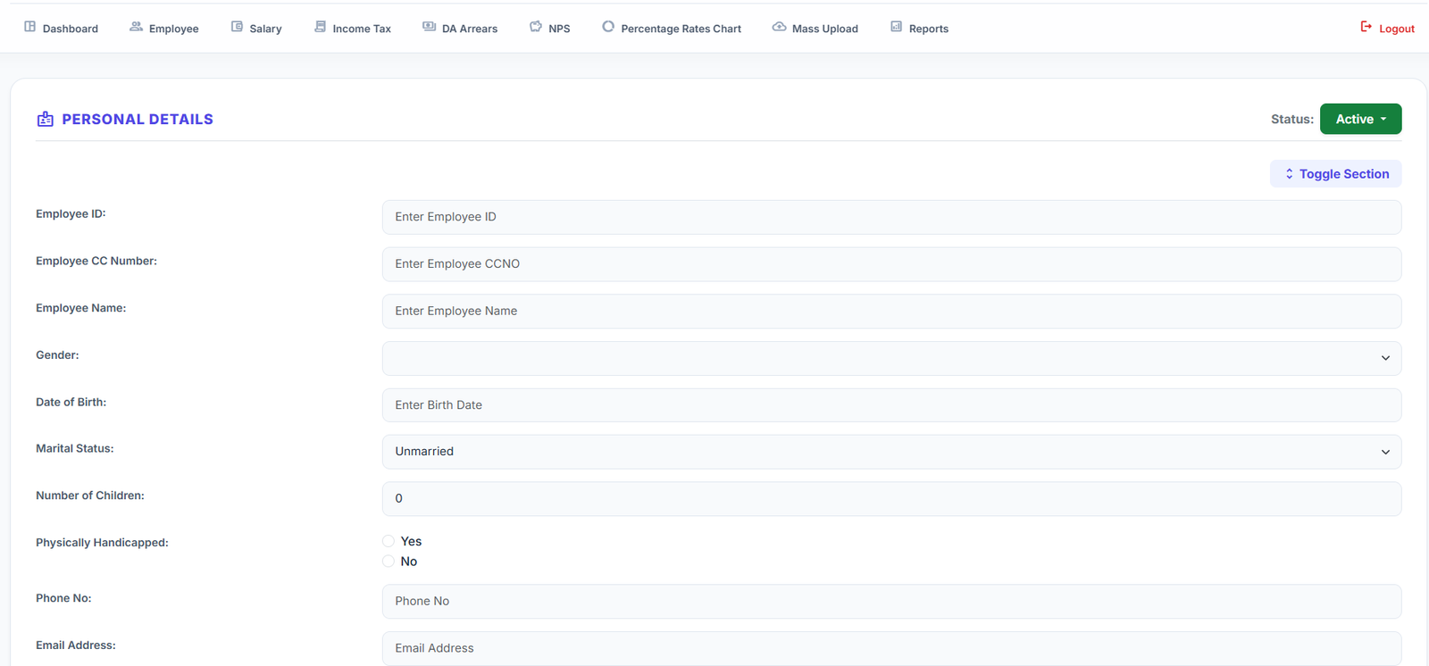 Add Employee Details
