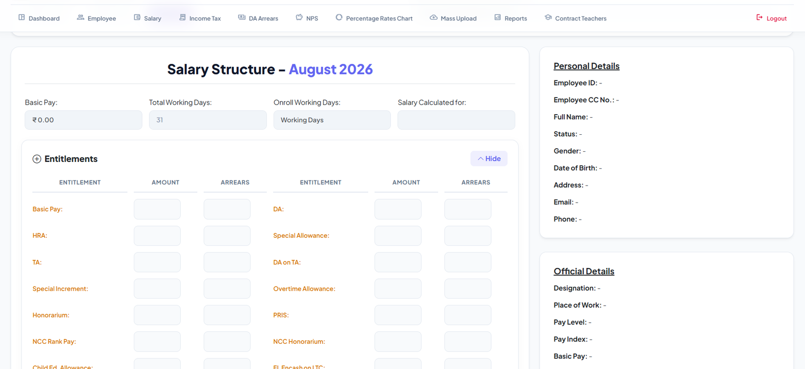 Salary Structure and Entitlements